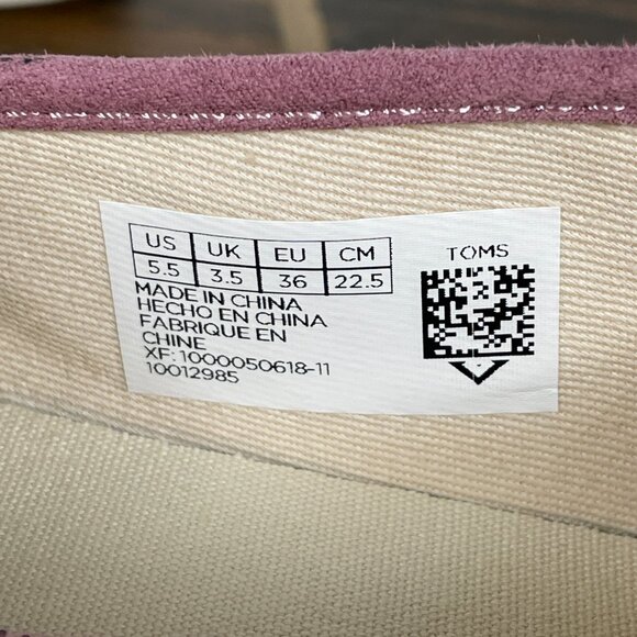 Toms Classic Womens Size 5.5 Shoes Rose Glow Iridescent Glitter Slip On Flats - Picture 13 of 13